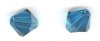 1, 12mm Preciosa Blue Zircon Bicone / Rondell Bead